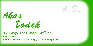 akos dodek business card